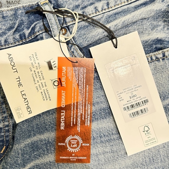 NWT Moussy Vintage Blue Arden Tapered Leg denim Jeans button fly Japan size 32 - Picture 9 of 11